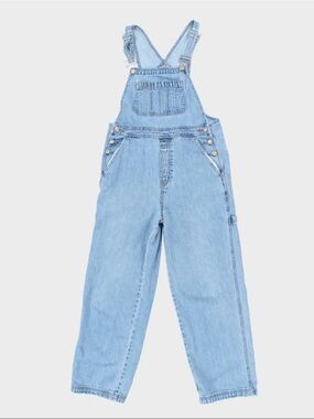 GAP Light Blue Denim Women's Overalls Cotton Denim Side & Back Pockets Belt Loop